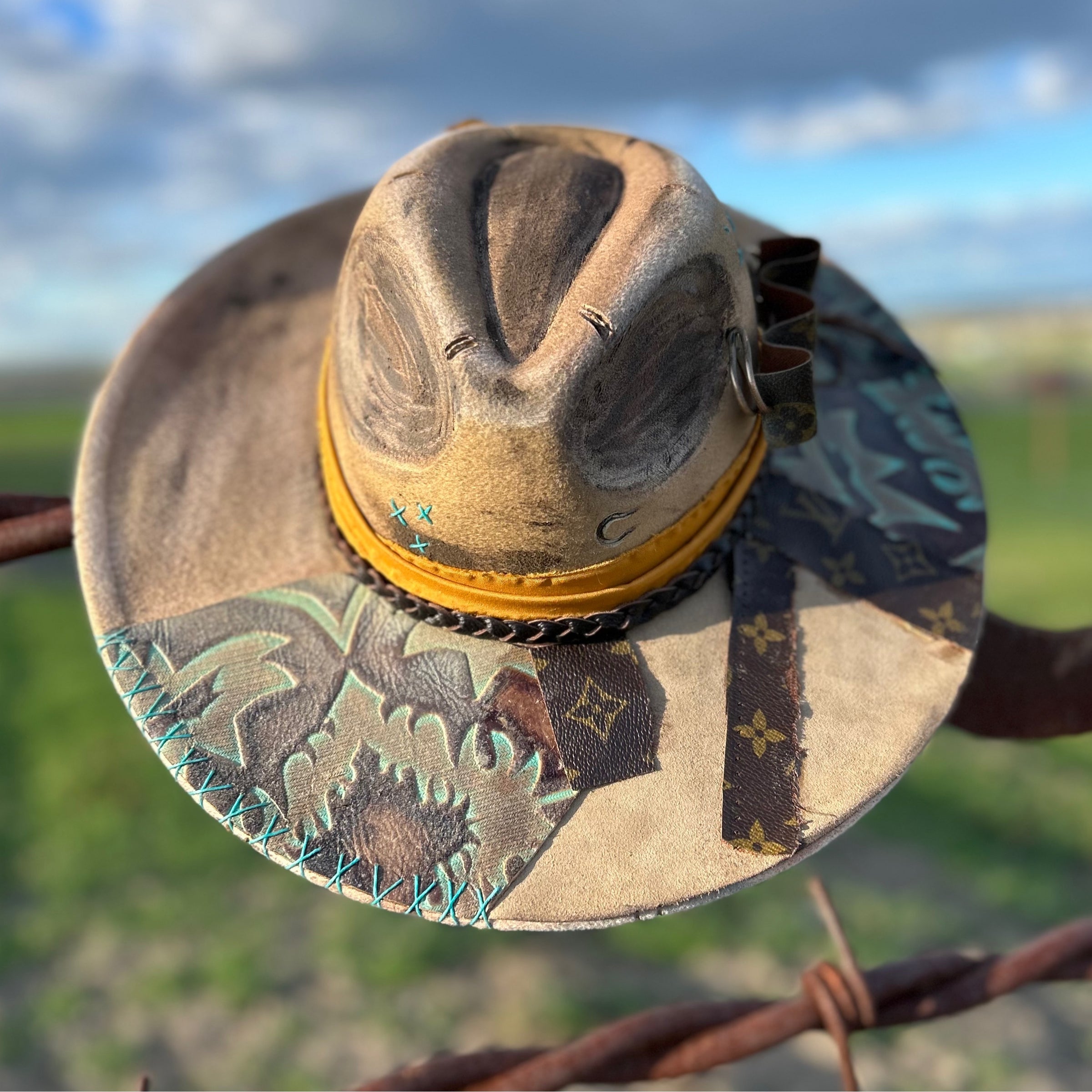Upcycled Genuine LV Patchwork Hat